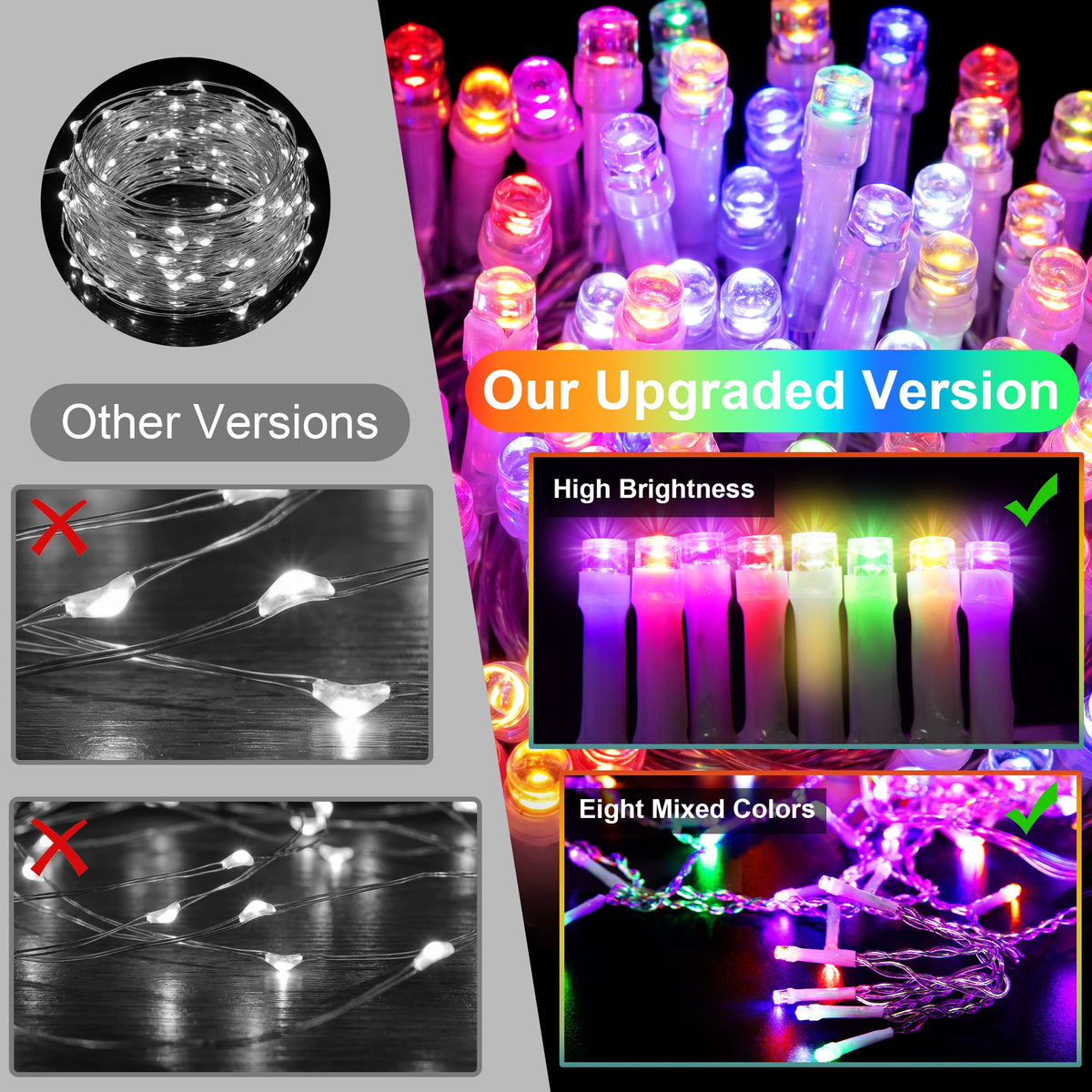 Scidweet Christmas Icicle String Lights, 33ft 400 LED Fairy Twinkle Lights 8 Modes Plug in Light for Holiday Wedding Party Home Indoor Outdoor Decoration, Cool White