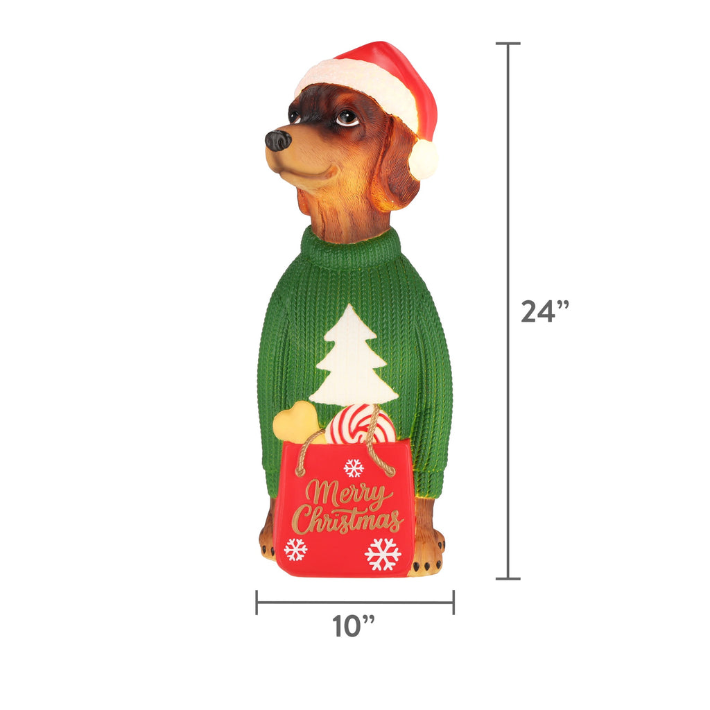 Lighted Blow Mold Dachshund Indoor/Outdoor Christmas Decoration, Multicolor, 24", by Holiday Time