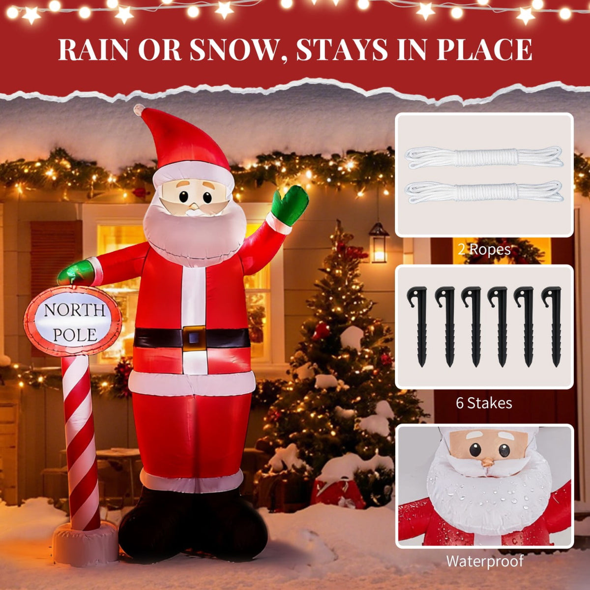 Tcbosik 12 FT Giant Christmas Inflatables Snowman Outdoor Yard Decorations, Blow up Snow Man with Black Hat, Built-in LED Light, Winter Outside Decor for Holiday Party Patio Garden Lawn