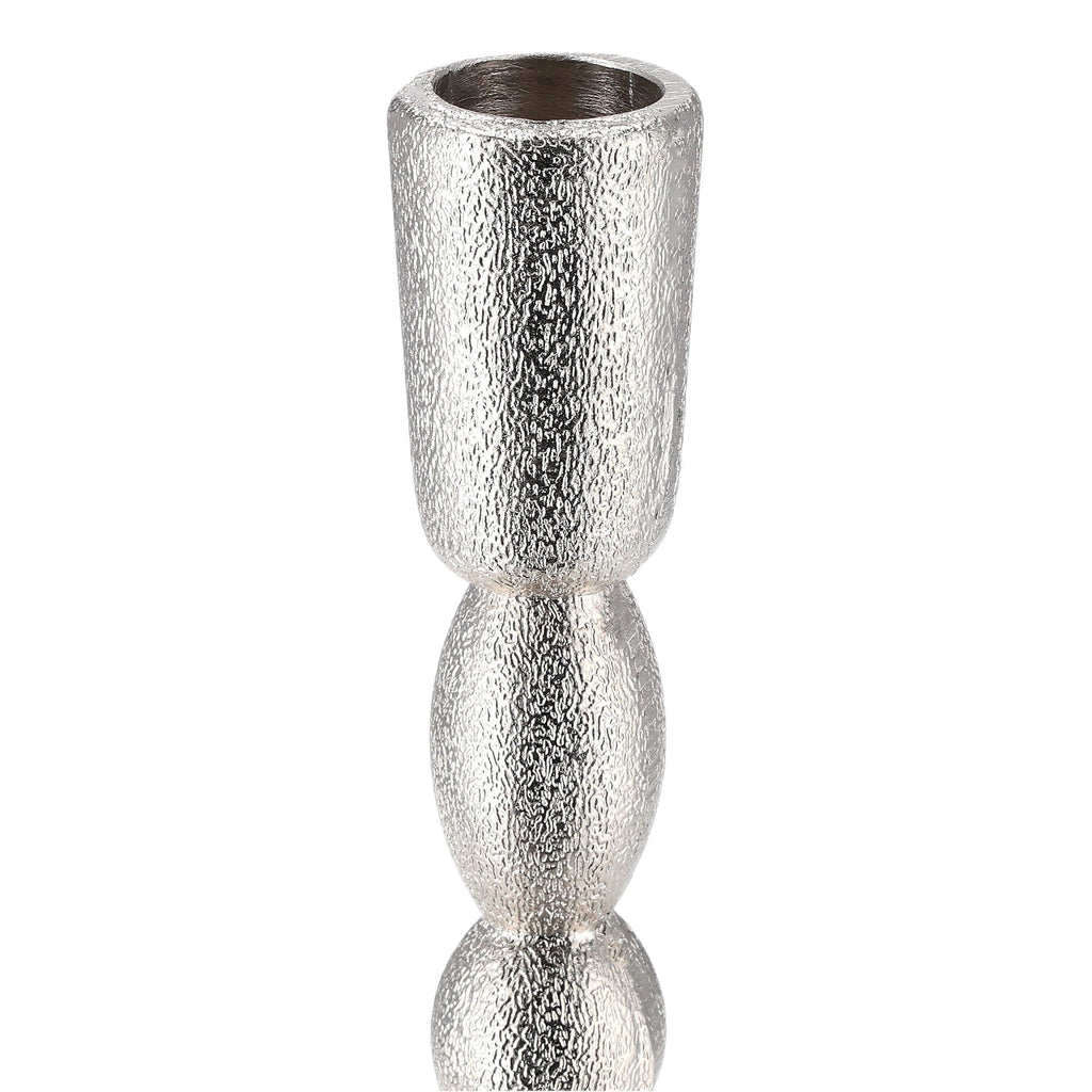 Silver Metal Christmas Taper Candle Holder, 5.8", by Holiday Time