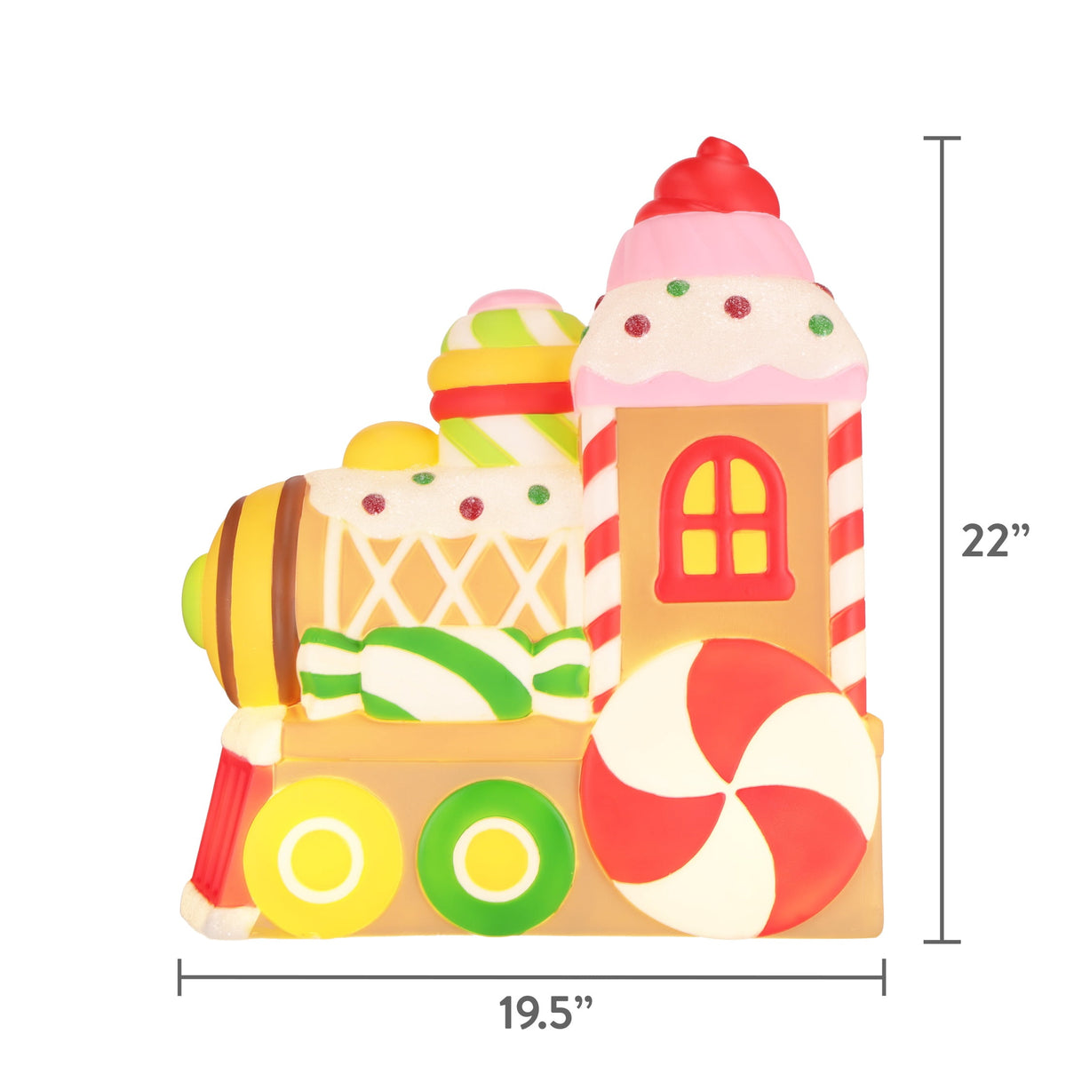 Lighted Blow Mold Candy Train Indoor/Outdoor Christmas Decoration, Multicolor, 22", by Holiday Time