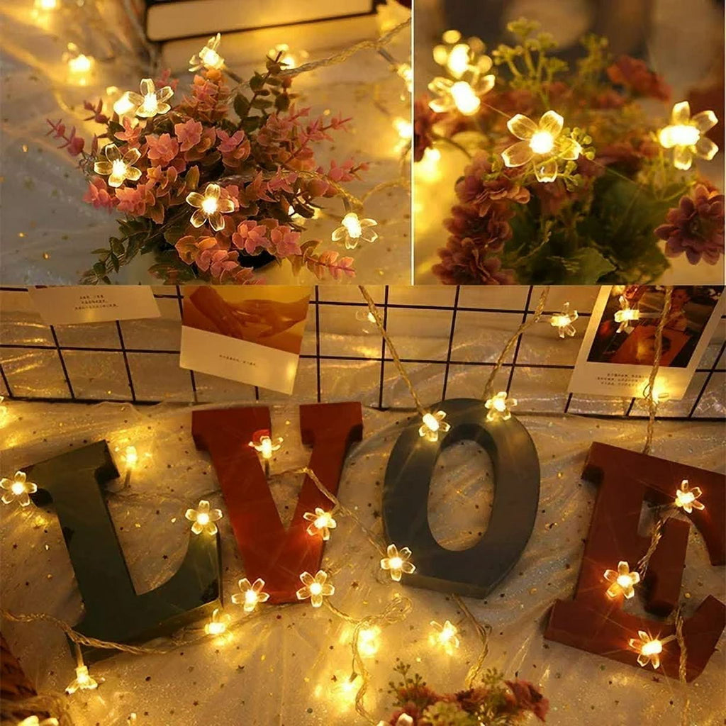 Solar Flower String Lights, Cherry Blossoms Solar Fairy Light,23ft 50 LED Outdoor Waterproof String Lights for Christmas Tree, Home, Garden, Wedding, Patio, Party Decorations(pink)
