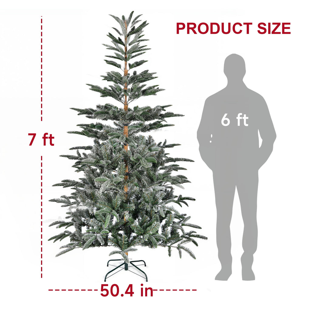 Vebreda 7FT Artificial Christmas Tree, 800 Branch Tips, Xmas Tree with Metal Stand, PE+PVC Holiday Decoration for Home, Office