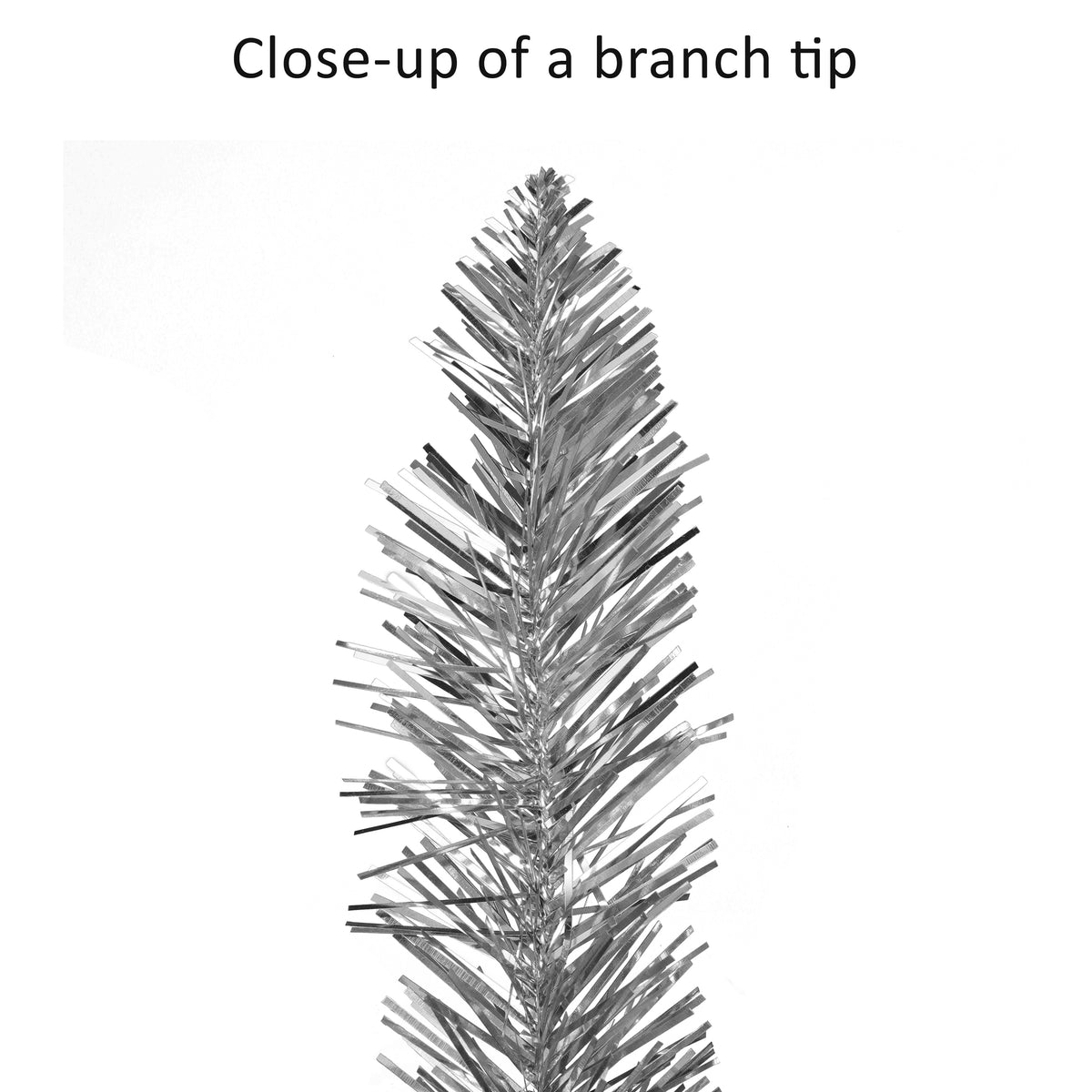 7 ft Pre-Lit Silver Tinsel Artificial Tree