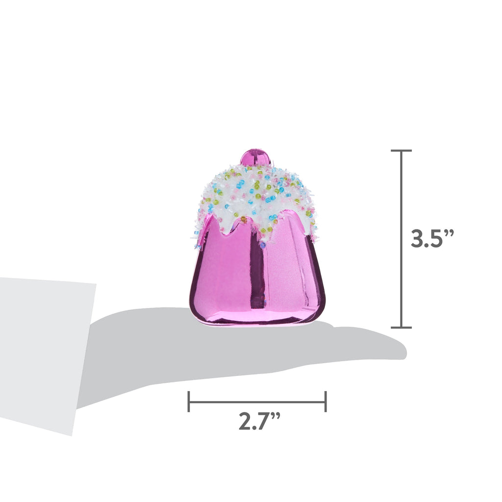 Pink and White Glitter and Metallic Gumdrop Christmas Ornament, 3.5", by Holiday Time