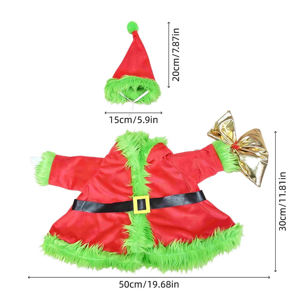 Aurorax Christmas Goose Clothes for Cement Goose Porch Goose 23"/17",Porch Goose Outfit 19 inch,Red Holiday Porch Goose Clothing Accessories for Garden Lawn Yard