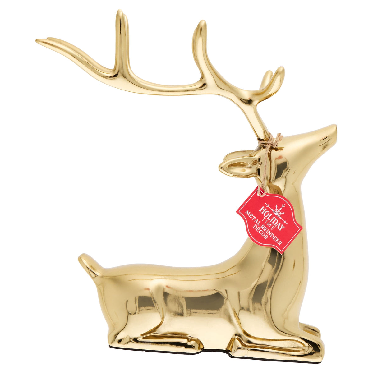 Aluminum Sitting Reindeer Christmas Decoration, Gold, 11", by Holiday Time