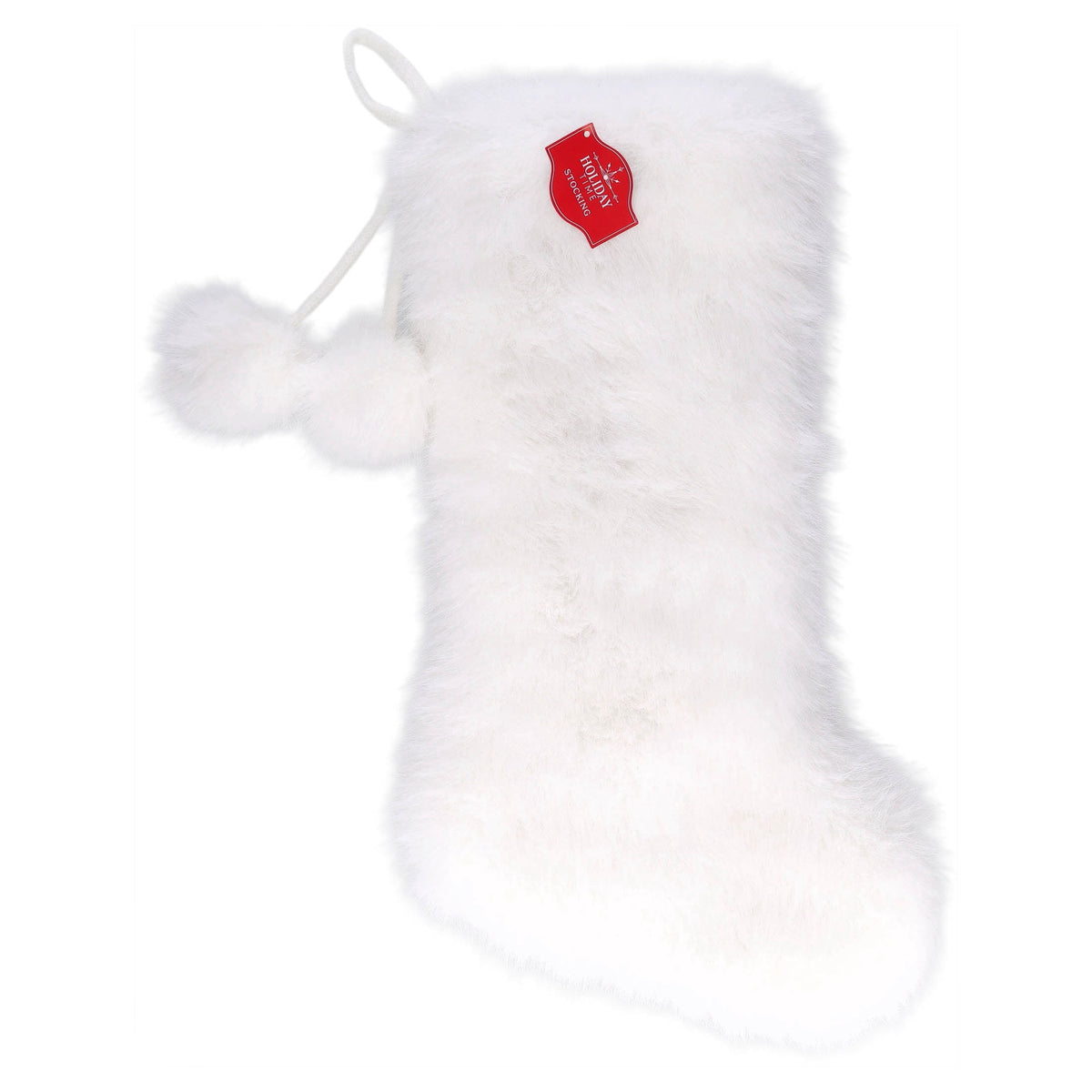 Faux Fur Christmas Stocking, White, 18", by Holiday Time