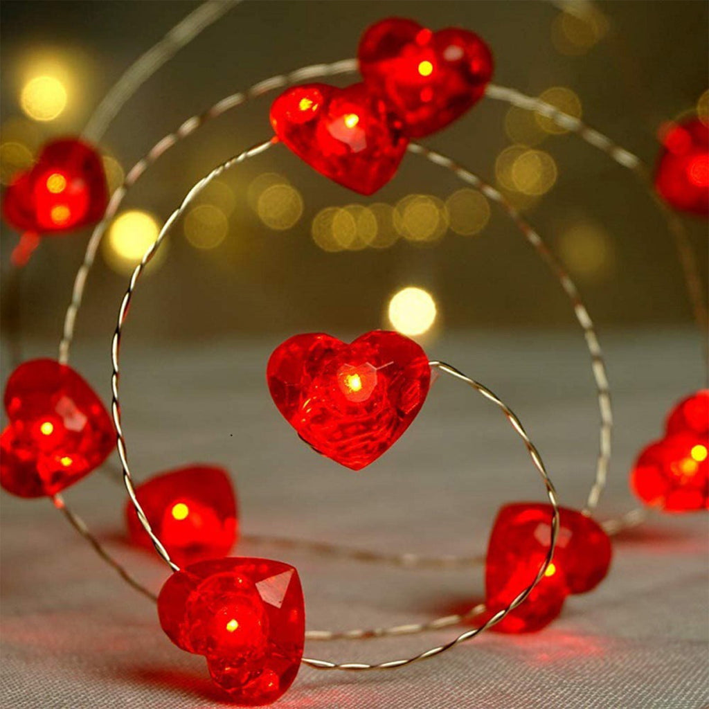 XGFHYJEH 10 LED 1.5M Valentine's Day Lights, Valentines Day Decorations Lights, Valentines String Lights, Valentine's Day Decor, Heart String Lights Red