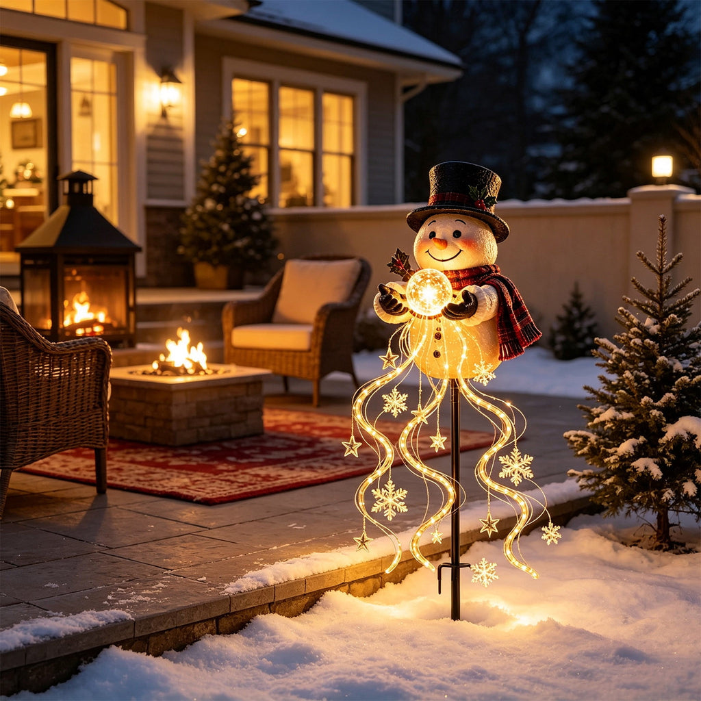 Christmas Decorations Outdoor, Snowman Yard Stake Lights, Garden Lawn Patio Holiday Decor