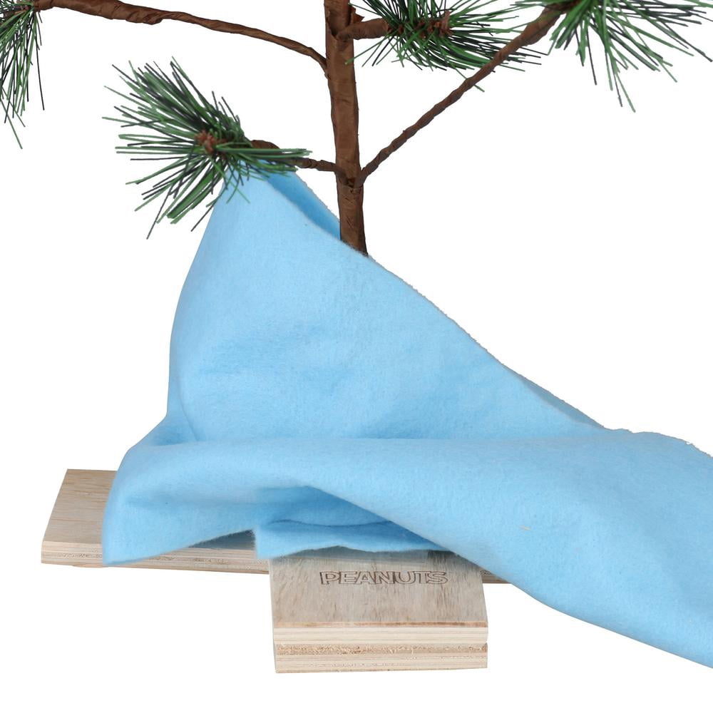 Peanuts Charlie Brown Assorted Colors Decorated Pine Christmas Trees, 1.5' (2 Count)