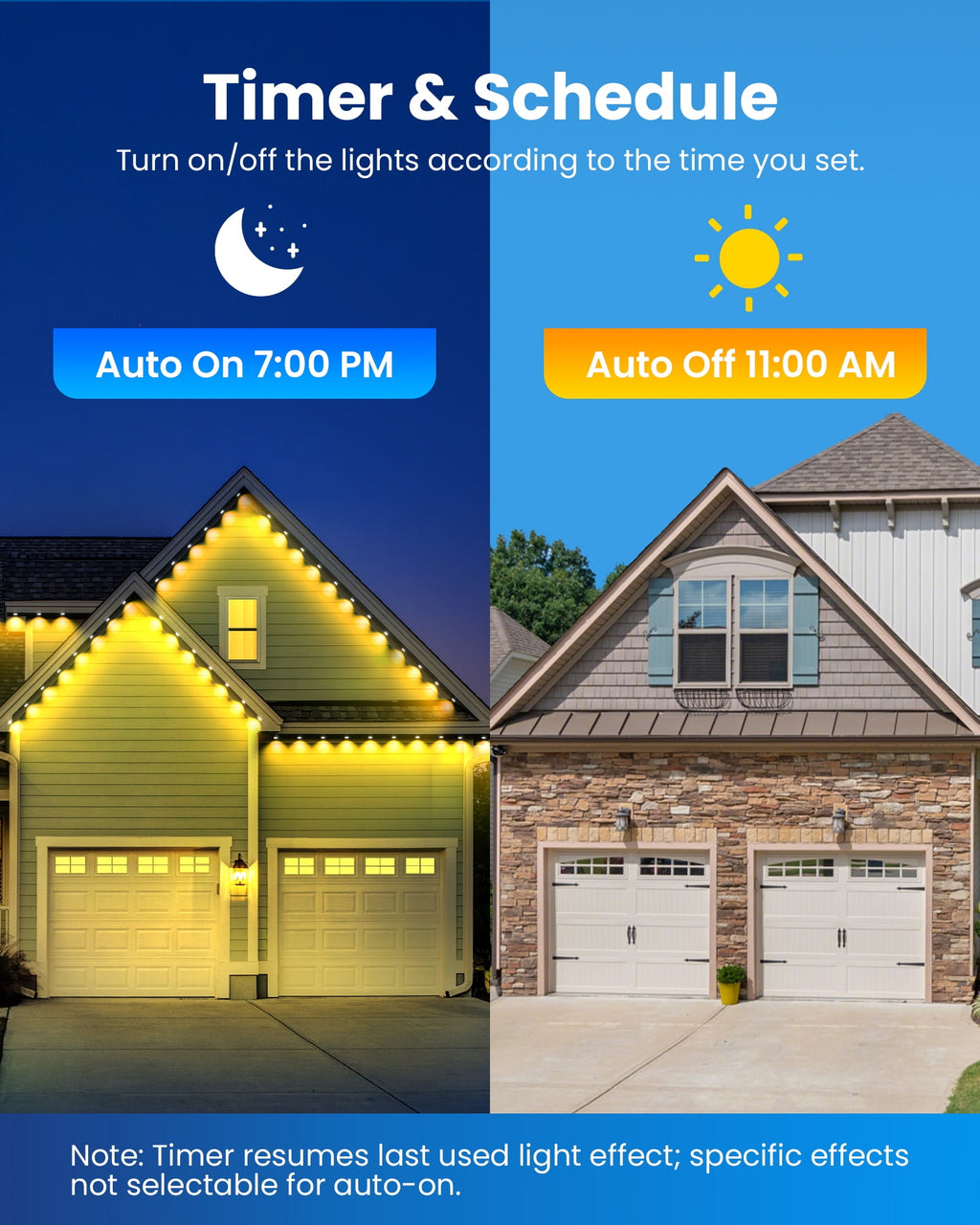DAYBETTER 50ft Permanent Outdoor Lights, RGB Eaves String Lights with 25LED, Remote/APP Control, IP65 Waterproof, for Garden Halloween Christmas Party Decorations