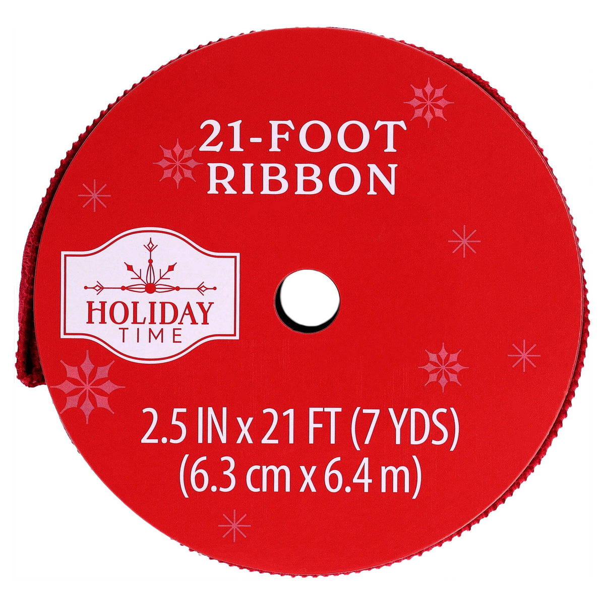 Red Embossed Christmas Ribbon, 2.5" x 21', by Holiday Time