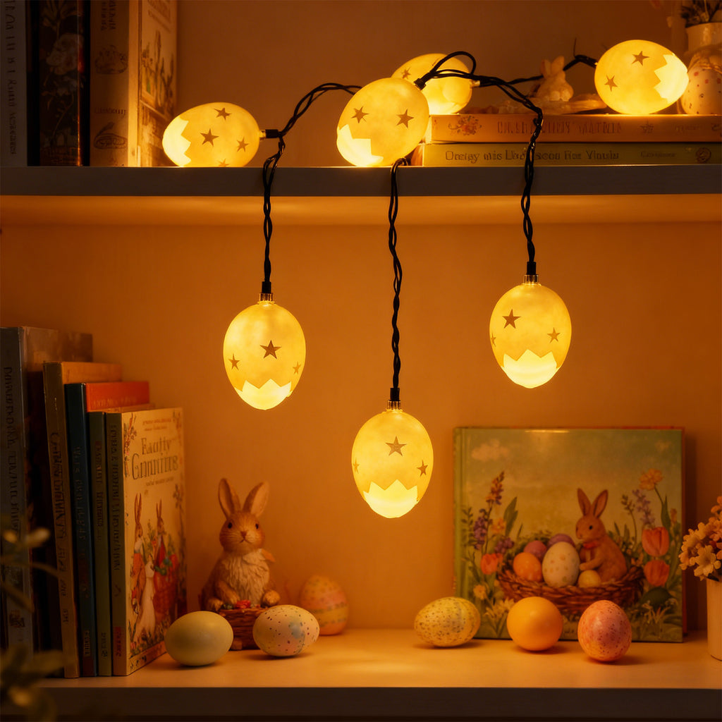 XGFHYJEH Easter Egg String Lights Easter Decor, 1.5M 10LED Easter Lights Colorful Battery Operated Fairy Lights for Indoor Home Holiday Party, Easter Light Decorative