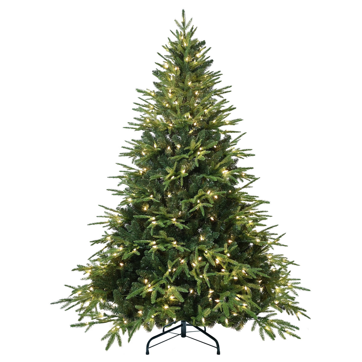 Bringstar 6.5ft Pre-Lit Artificial Christmas Tree with 450 Lights, 2356 PE & PVC Mixed Branch Tips, Hinged Xmas Tree with Foldable Stand & Protective Foot Caps