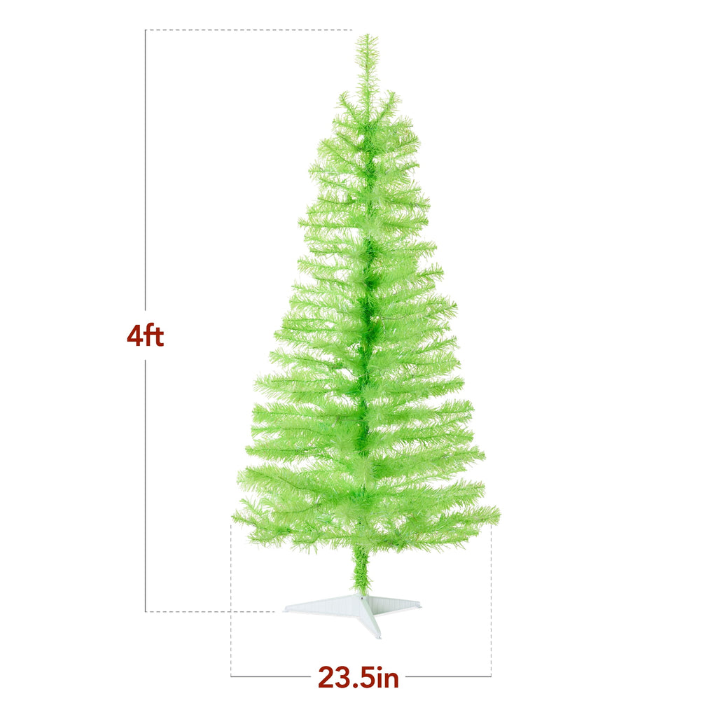 Best Choice Products 4ft Prelit Colored Christmas Tree, Artificial Tree Holiday Decor w/ 70 LED Lights - Baby Blue Tinsel
