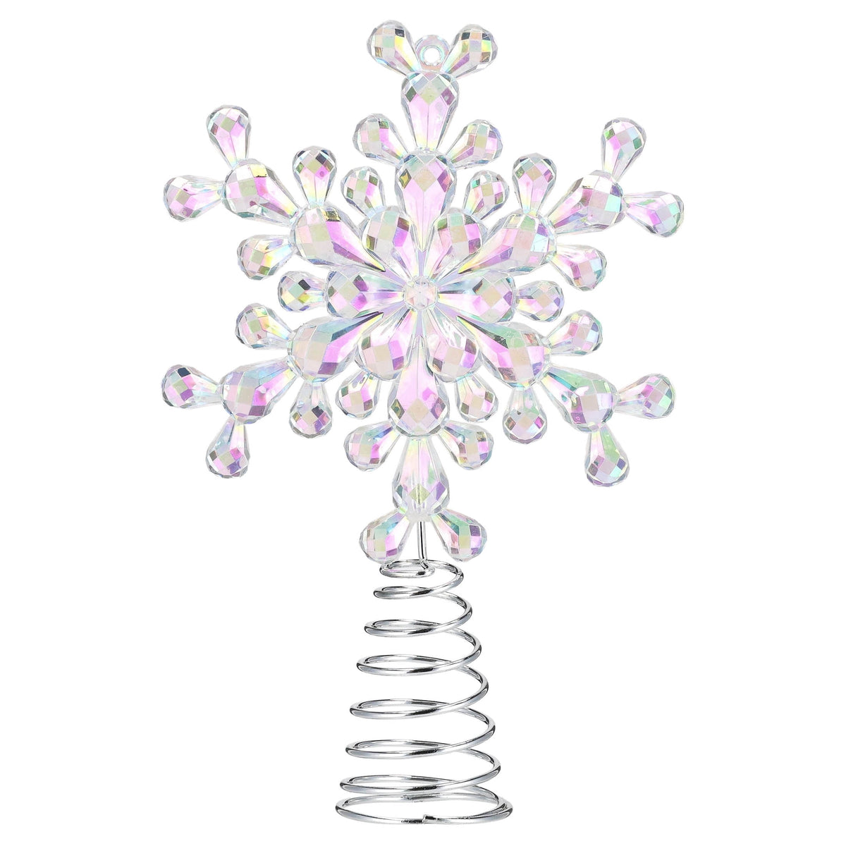 Mini Snowflake Christmas Tree Topper, Iridescent, 7", by Holiday Time