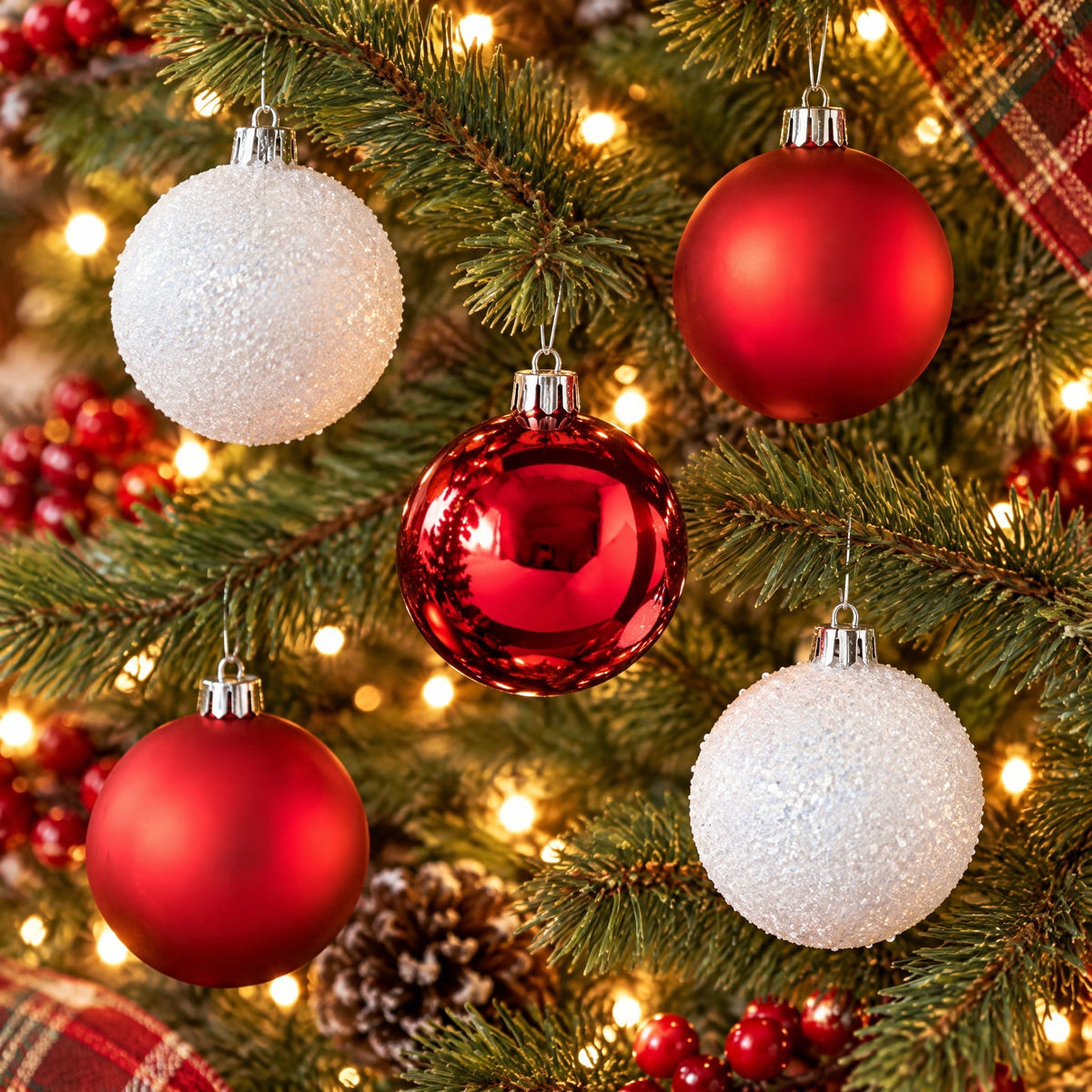 8-Count Champagne and White Ball Shatterproof Christmas Ornaments, 4.5", by Holiday Time