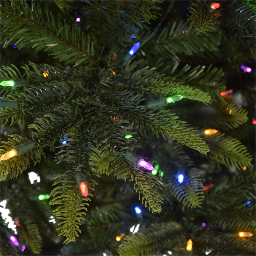 7 .5 ft Pre-lit Aspen Green Fir Tree 600 Color Select LED Lights On/Off Foot Pedal