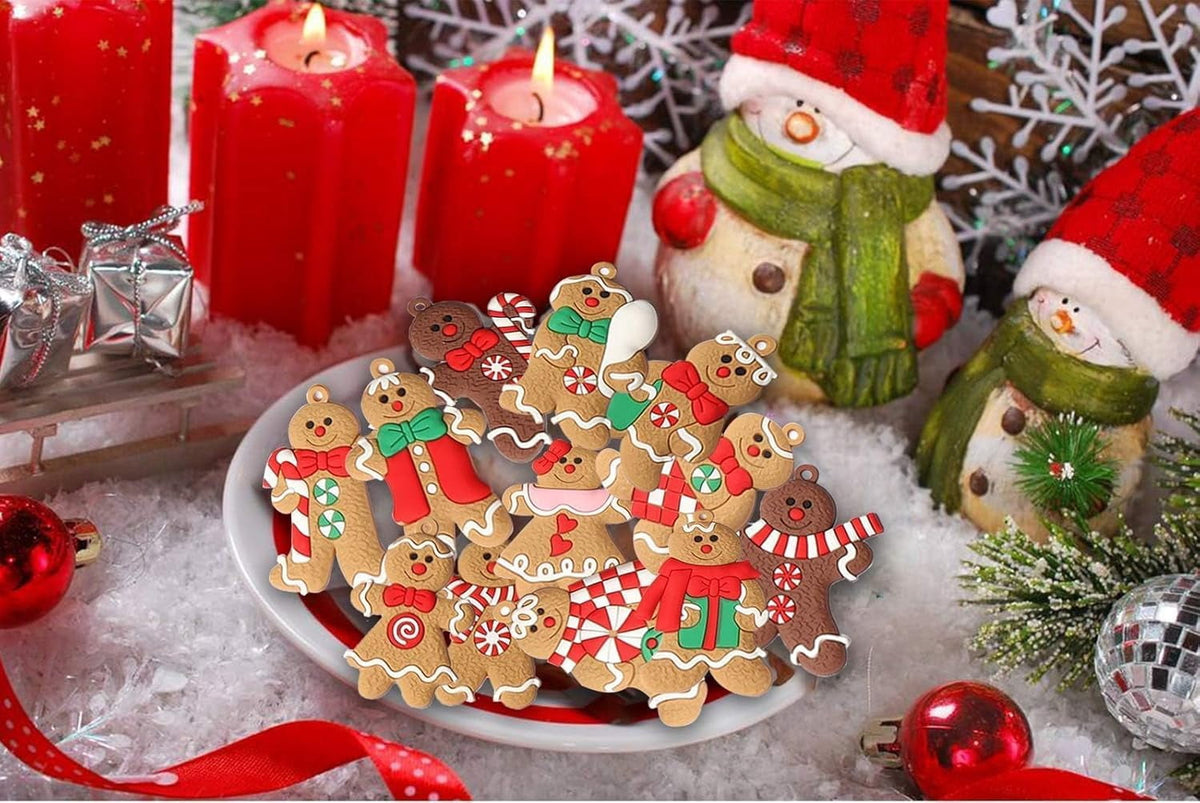Ayieyill 14Pcs Christmas Ornaments Gingerbread Christmas Tree Decorations Holiday Decor (Classic)