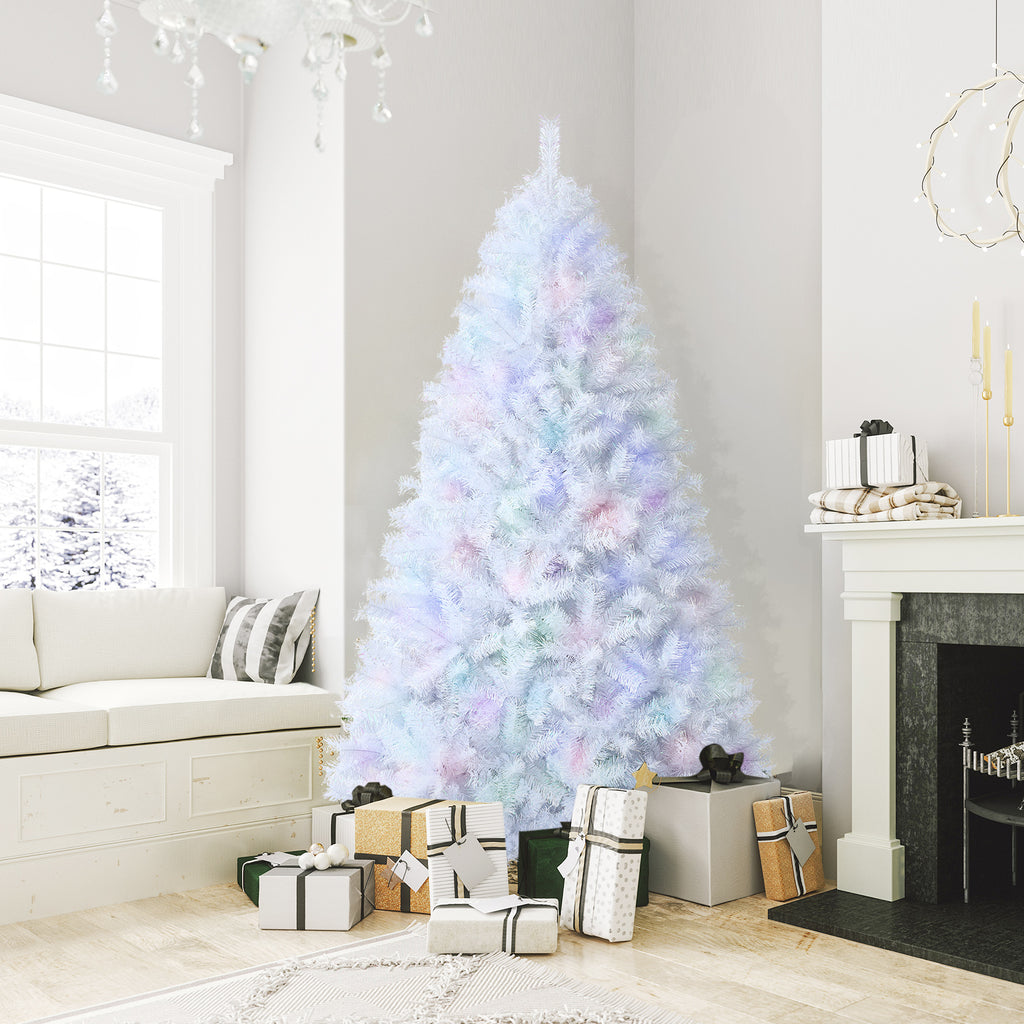 Topbuy 6FT White Realistic Xmas Tree, Lush Christmas Tree W/ 792 PVC & PET Branch Tips