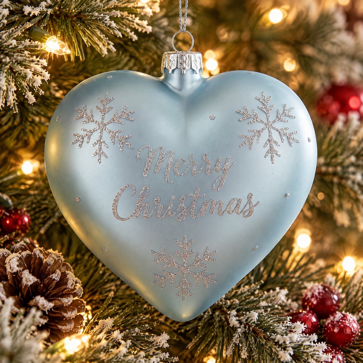 Icy Blue and Silver March Birthstone Christmas Ornament, 4.3", by Holiday Time