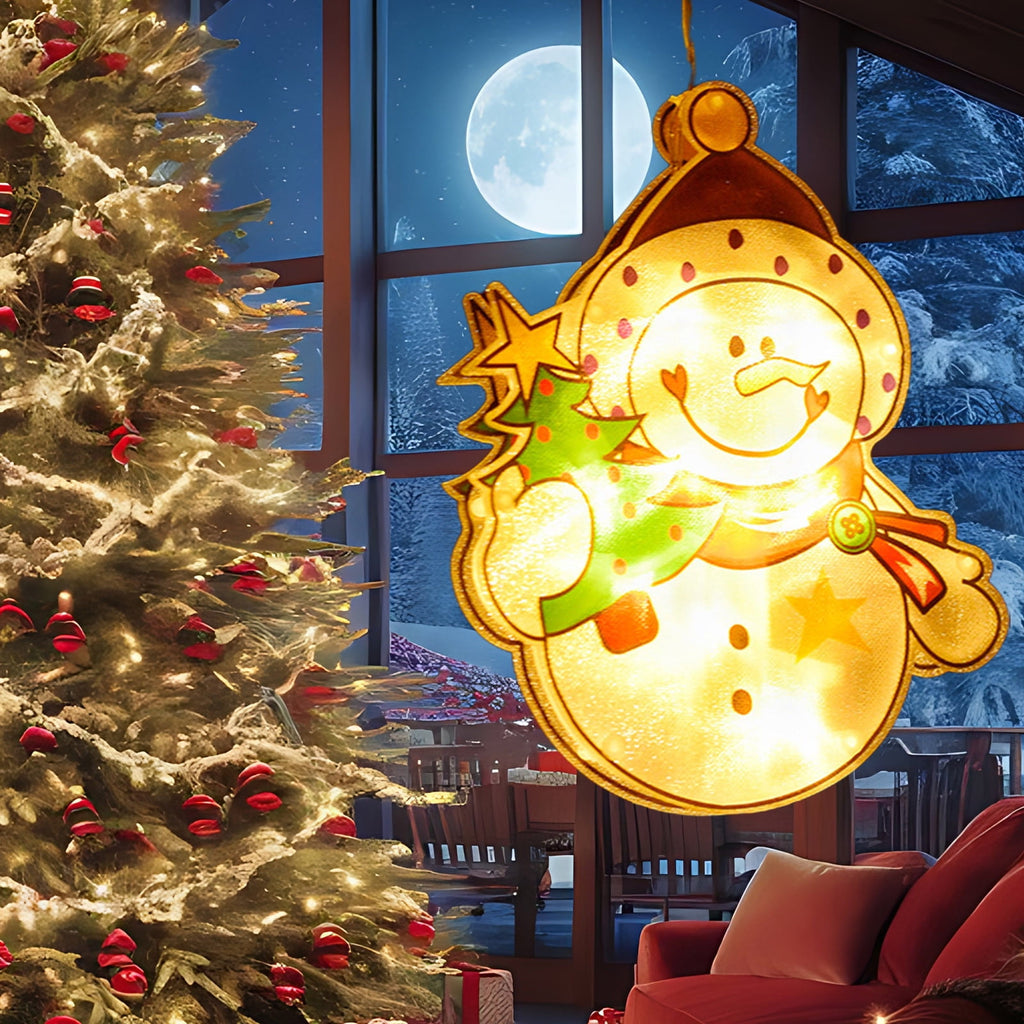 RXIRUCGD Christmas Window Hanging Lights Decorations, Christmas Window Lights with Suction Cup, Battery Operated Hanging Christmas Window Lights Indoor for Xmas Tree Fireplace Door Window Decor