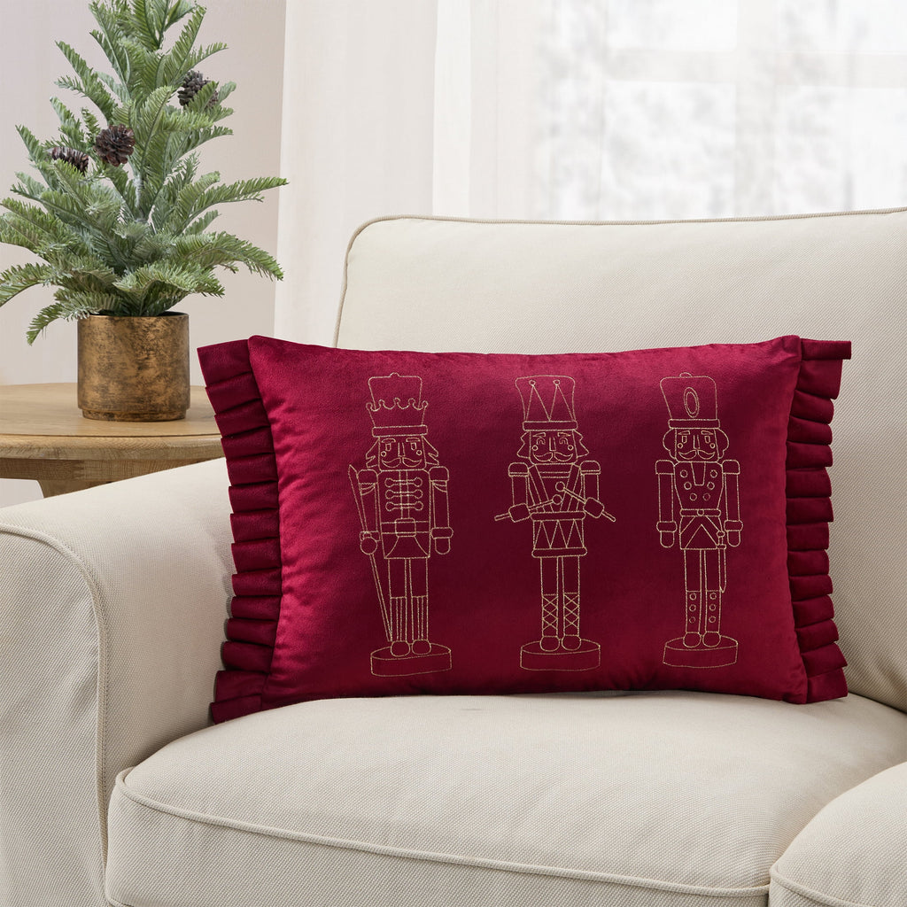My Texas House Nutcracker Decorative Christmas Pillow, Green, 20" x 14"