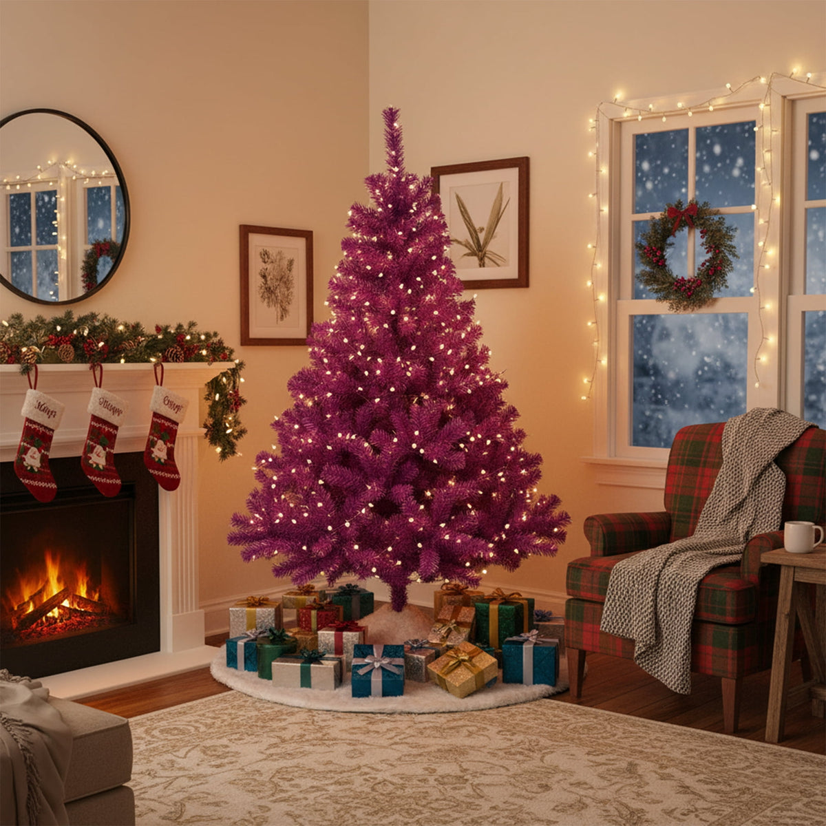 Northlight 6' Boysenberry Purple Pine Artificial Christmas Tree, Unlit