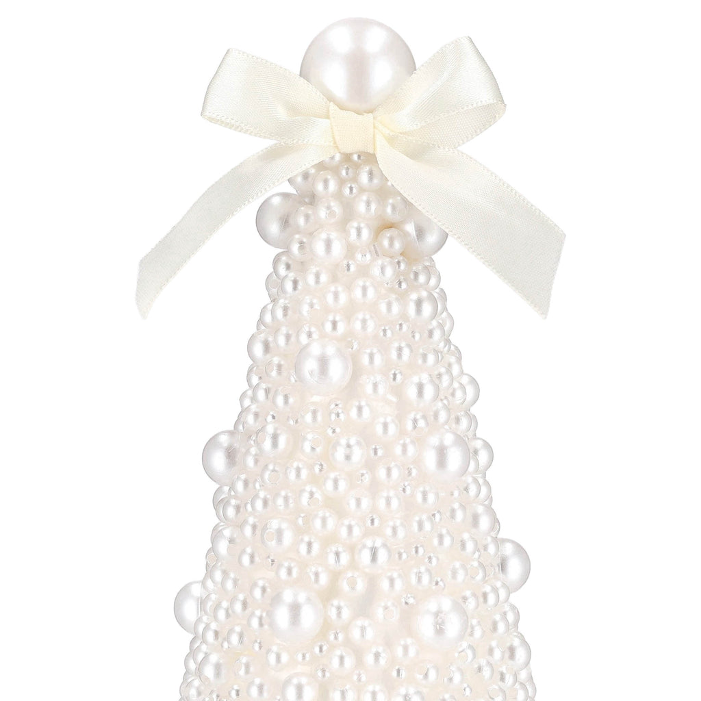 Beaded Tree Christmas Decoration, Cream, 10", by Holiday Time