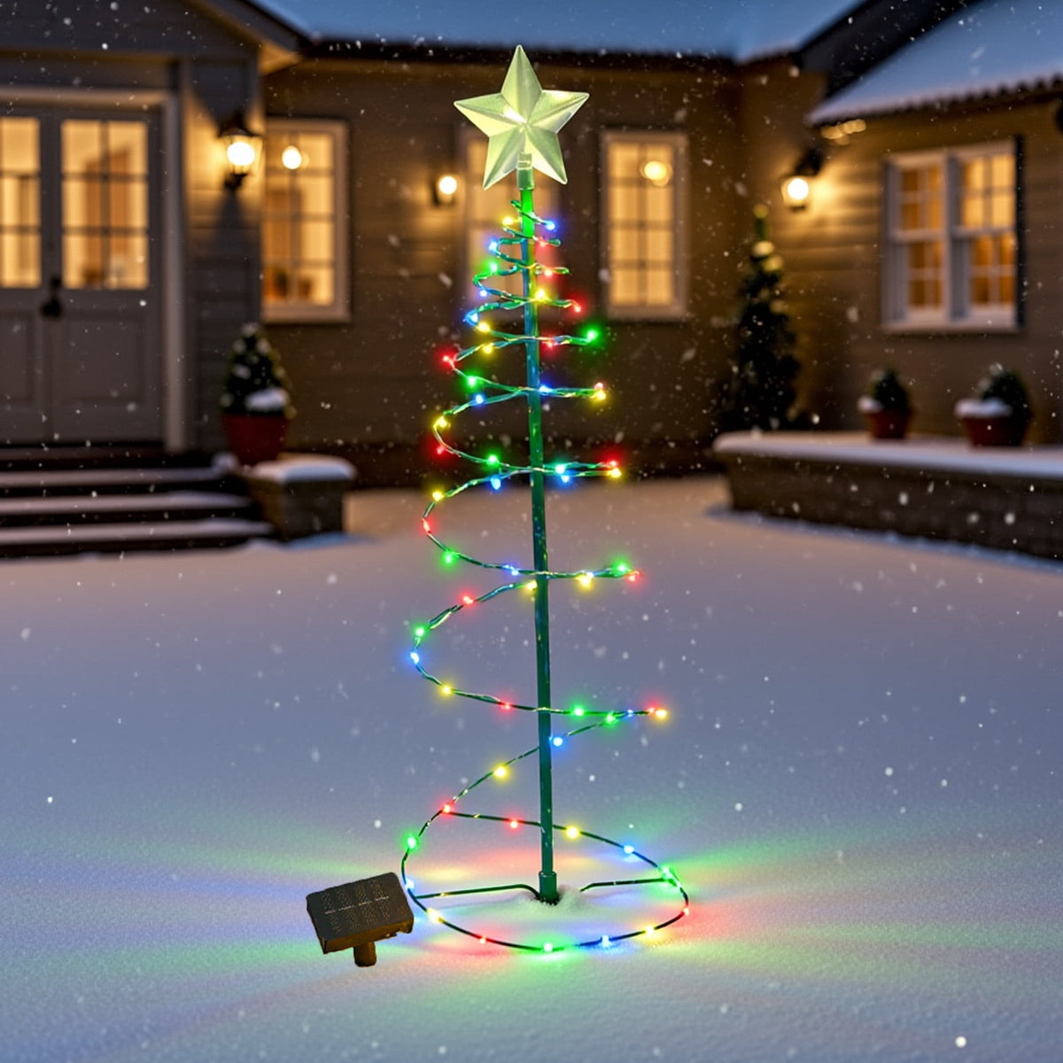 AuroraX Christmas Tree Christmas Decorations DIY 8 Lighting Modes Solar Waterproof Lighted Holiday Yard Stakes Indoor Outdoor Lights Patio Christmas Decorations