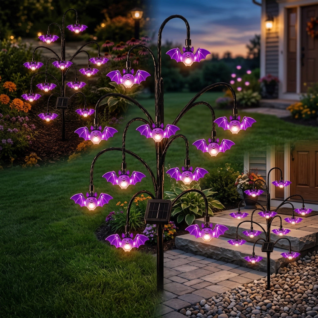 Stijggn Halloween Pumpkin Stake Solar Garden Lights, Waterproof Multi Branch Little Pumpkin Lantern Garden Stake Lights Outdoor Walkway Yard Garden Decoration