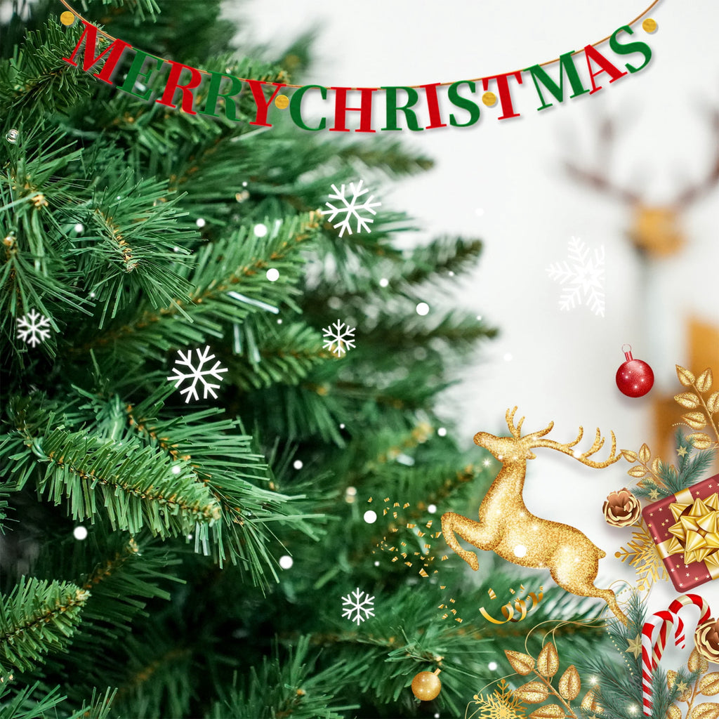 7Ft Pre-Lit Artificial Christmas Tree Premium Hinged Design with 450 LED Lights Holiday Season