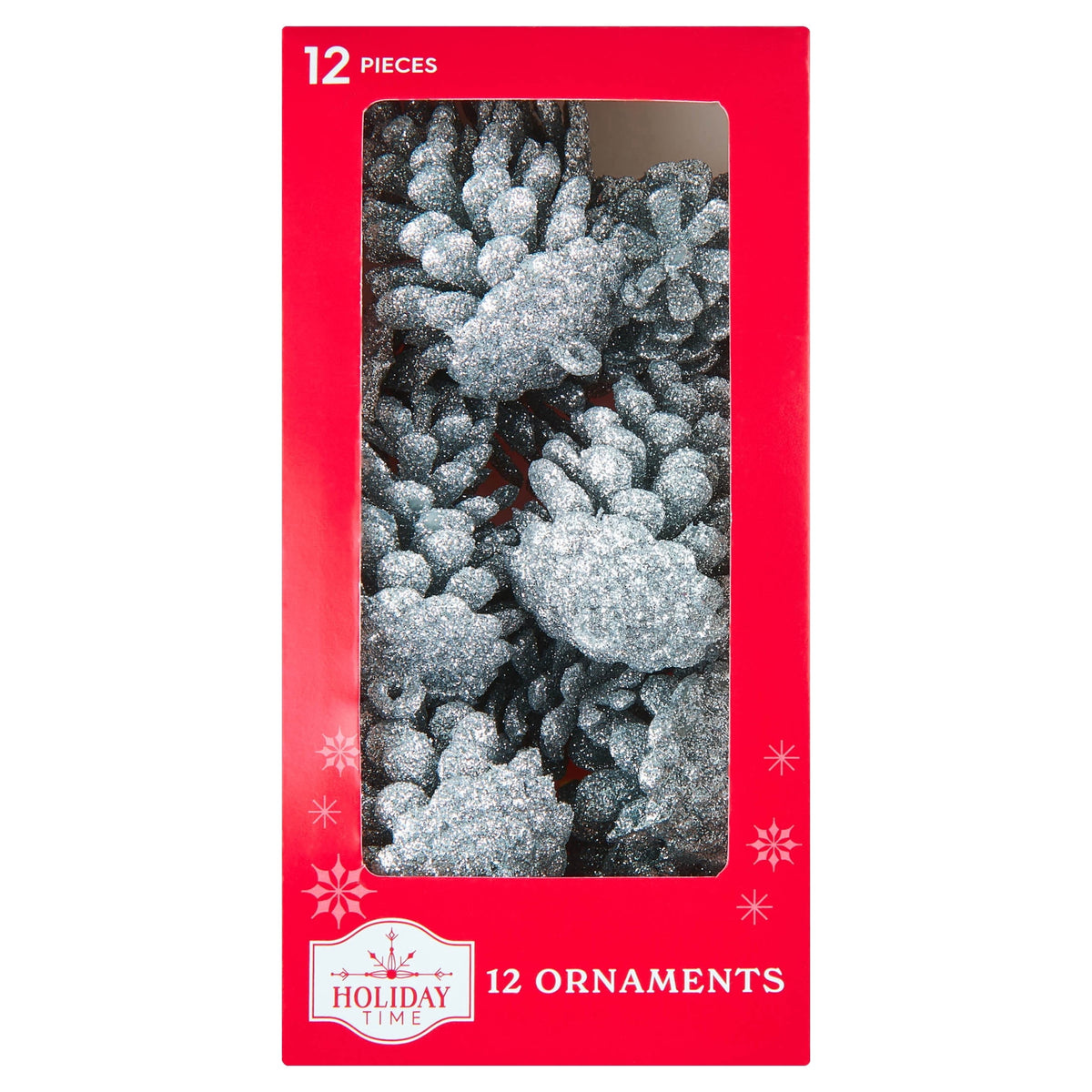 12-Count Pink Glitter Pinecone Christmas Ornaments, 2.4", by Holiday Time