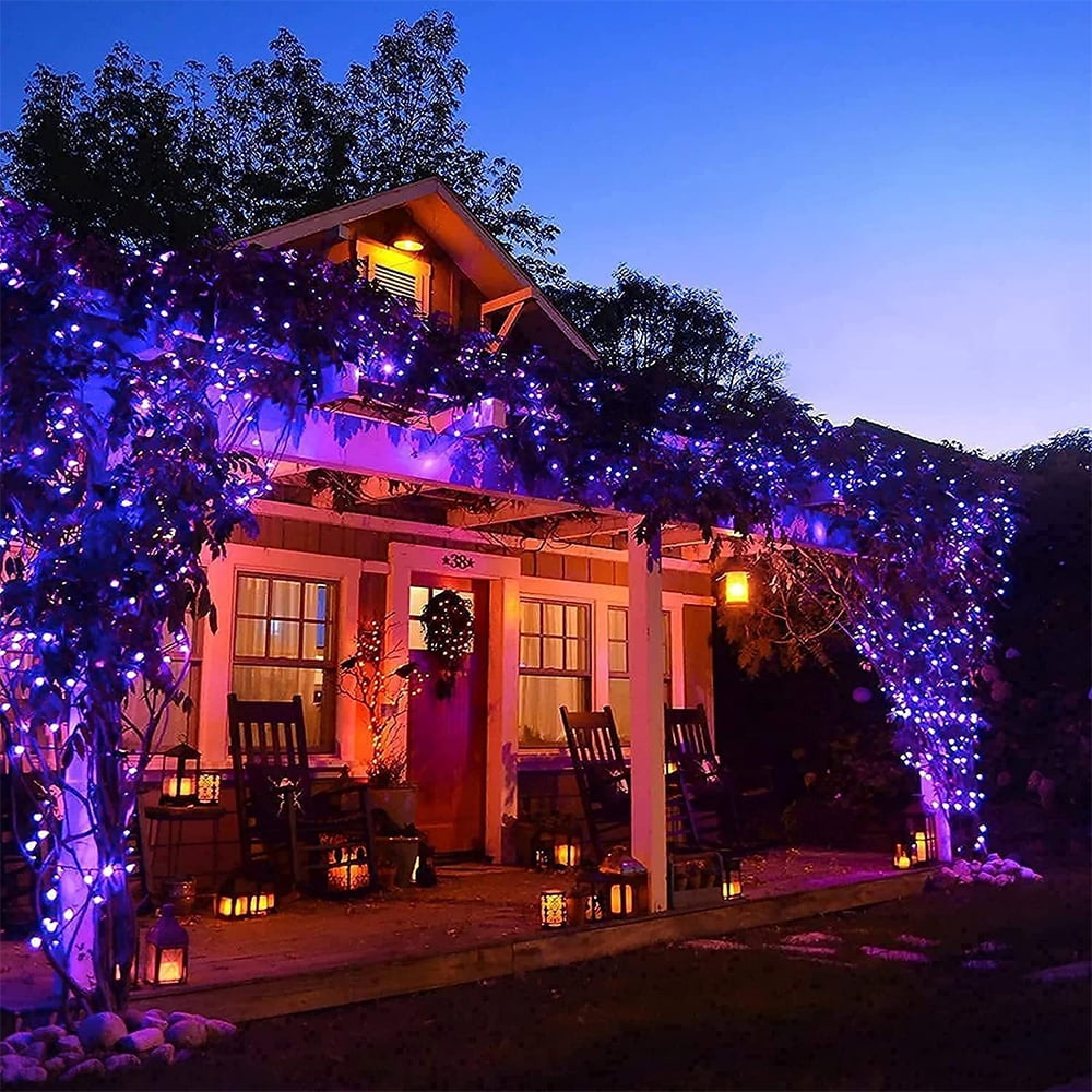 33ft 100 LED Christmas String Lights, 8 Modes Twinkle Fairy Lights Main Plug in, Waterproof Connectable Decorative Light for Wedding Party Christmas Tree Halloween, Blue