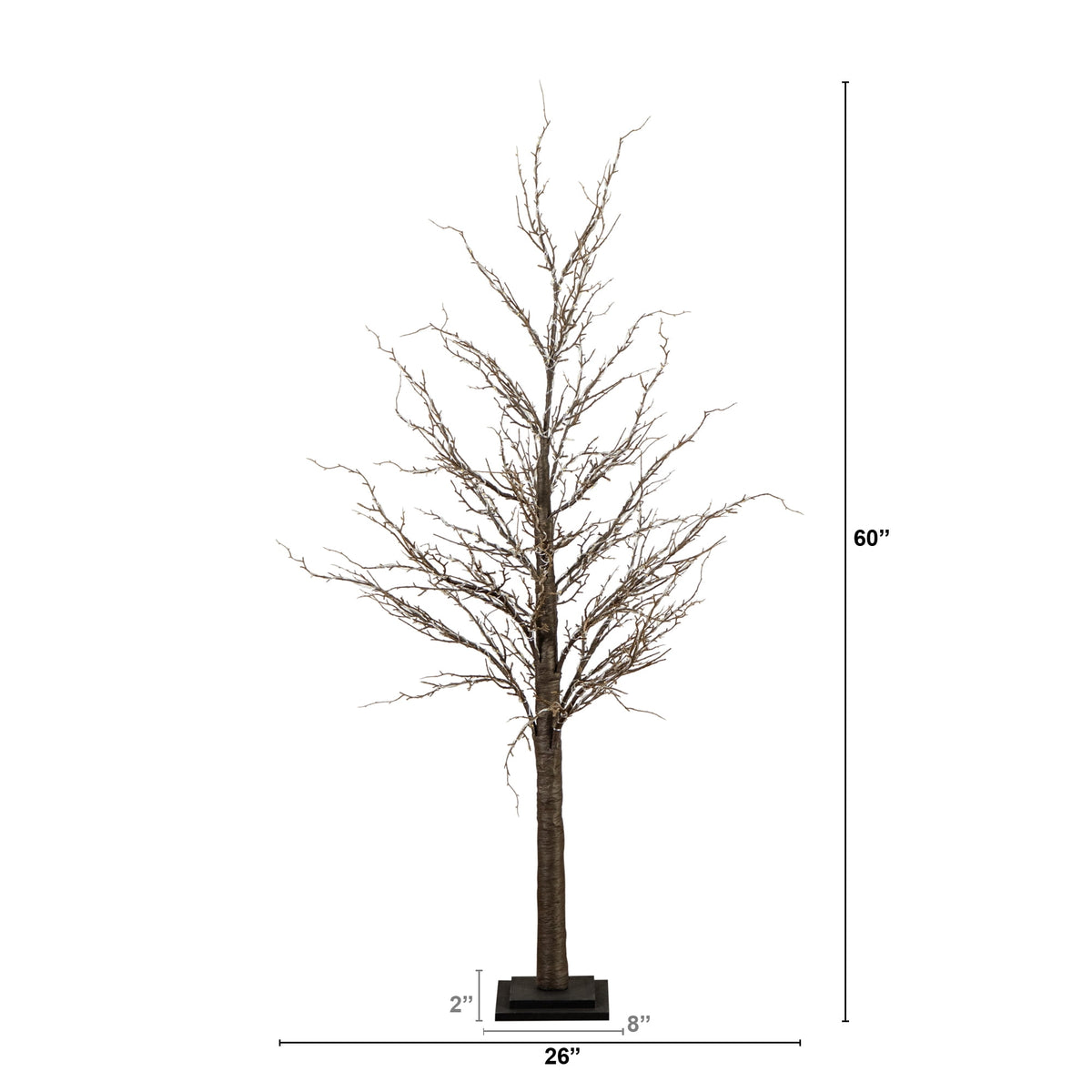 Nearly Natural Pre-Lit Brown Twig Artificial Christmas Tree - 4' - Warm White LED Lights