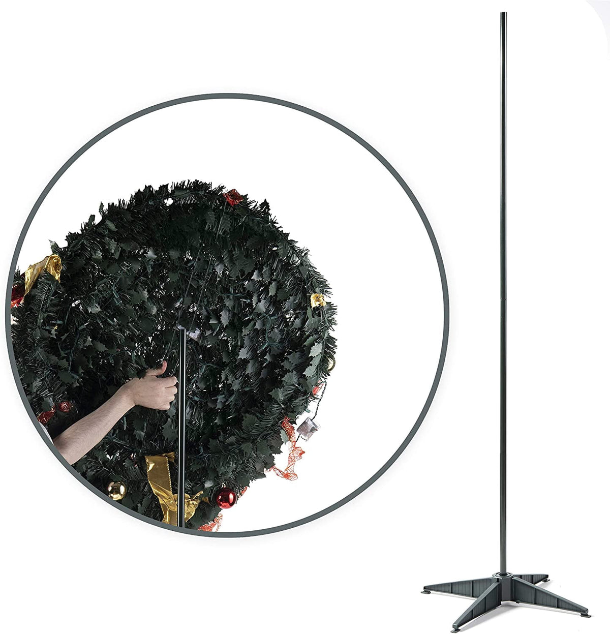 Prextex Christmas Tree Fully Decorated Pre-lit 6 Ft Pull Up Pop Up Out of Box Ready Minimal Assembly Needed Holiday Decorations w/ 350 Warm Lights with Stand