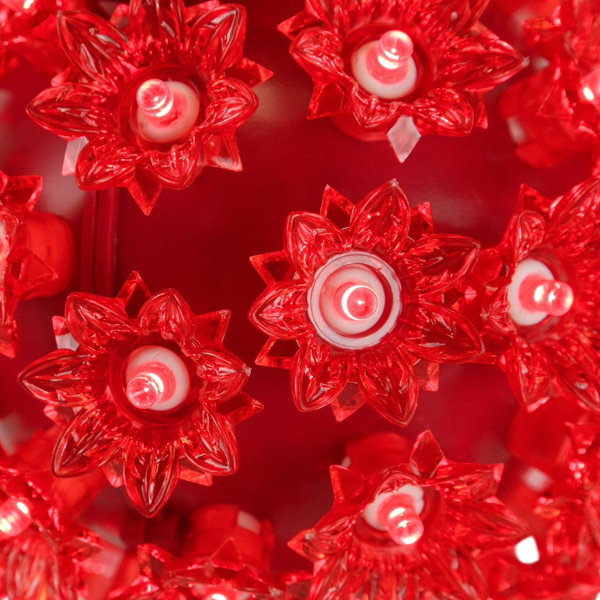 Northlight LED Lighted Hanging Starlight Floral Sphere Outdoor Christmas Decoration- 6" - Red