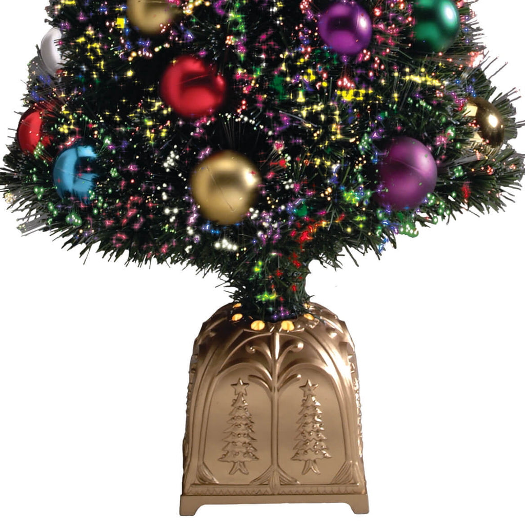 Northwoods Greenery Fiber Optic Christmas Tree with Ball Ornaments, 32-In. Tall