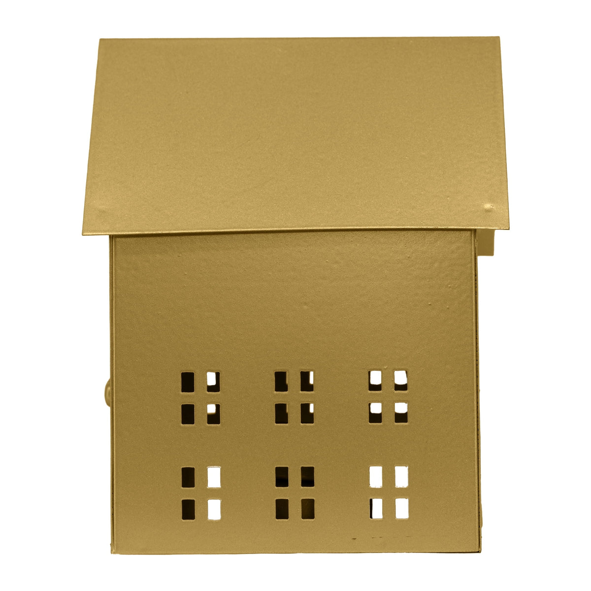 My Texas House Metal House Tealight Candle Holder Christmas Decoration, Gold, 6"