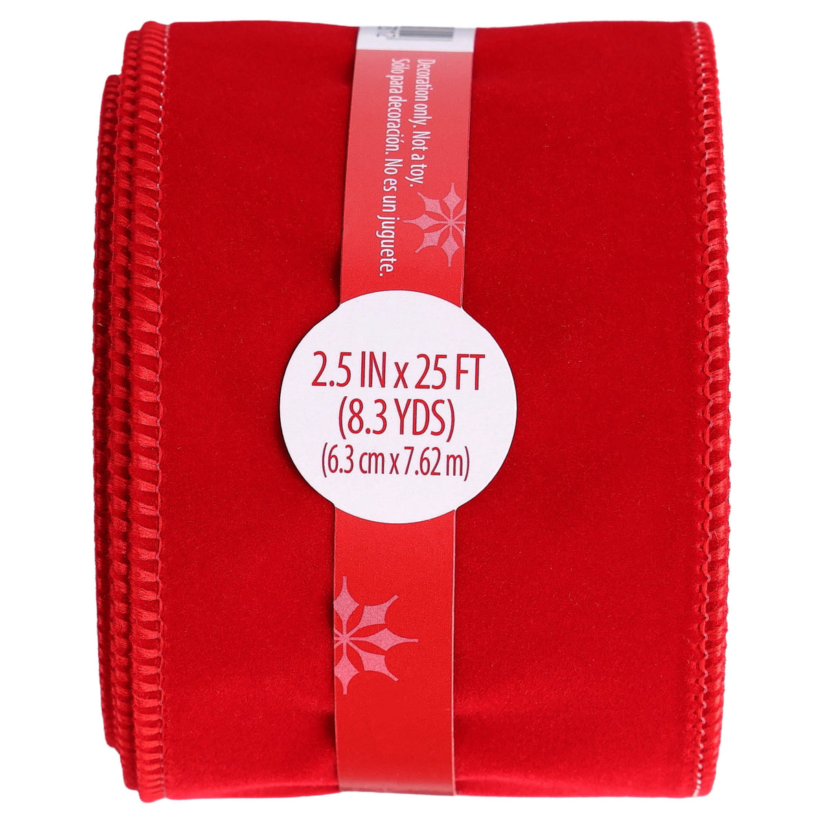 Red Velvet Christmas Ribbon, 2.5" x 25', by Holiday Time