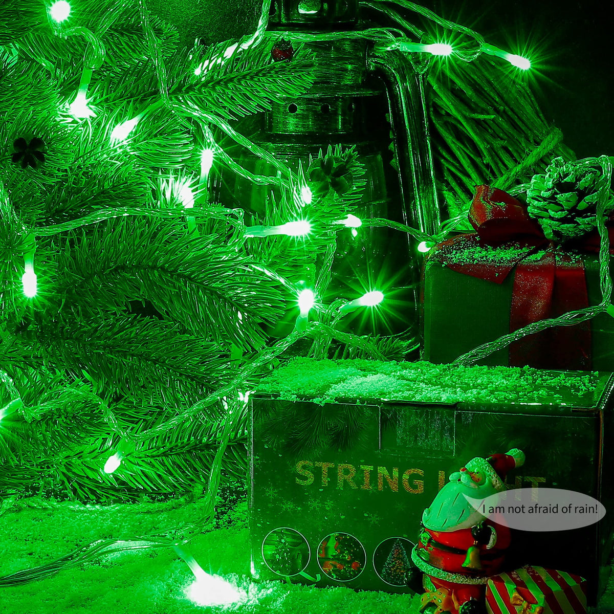 33ft 100 LED Christmas String Lights, 8 Modes Twinkle Fairy Lights Main Plug in, Waterproof Connectable Decorative Light for Wedding Party Christmas Tree Halloween, Blue