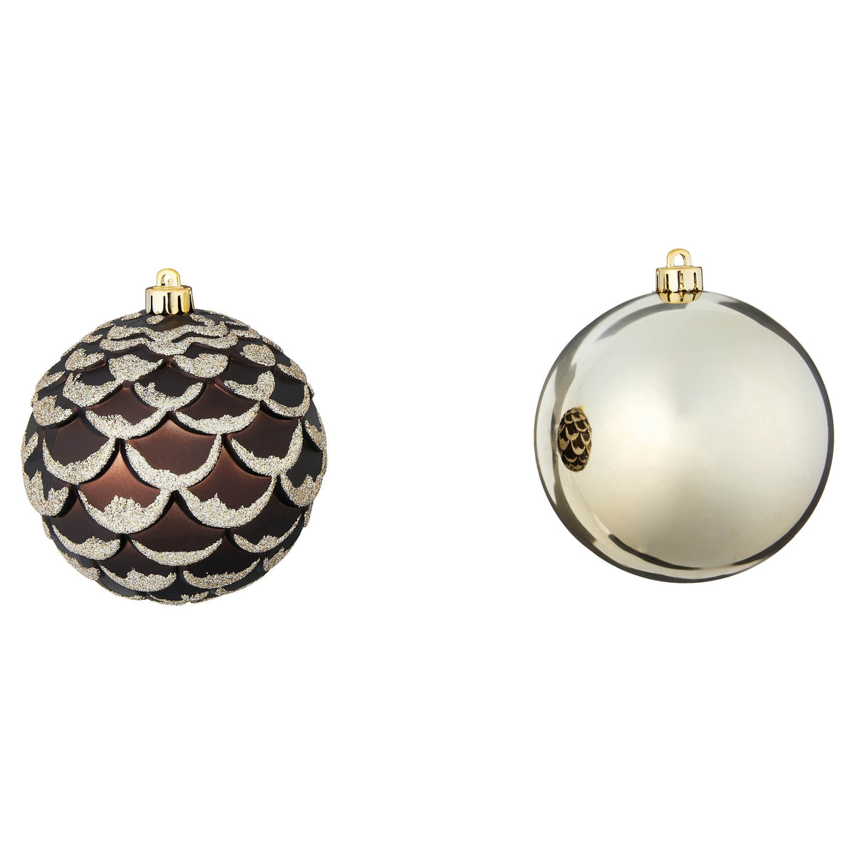 8-Count Champagne and White Ball Shatterproof Christmas Ornaments, 4.5", by Holiday Time