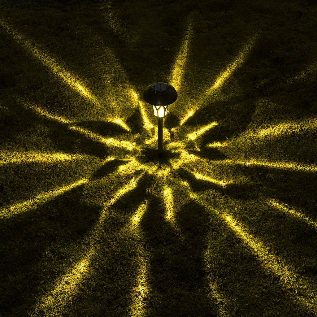 GIGALUMI Solar Pathway Lights, 6-Pack Metal Automatic Yard Lights for Garden, Patio, Walkway