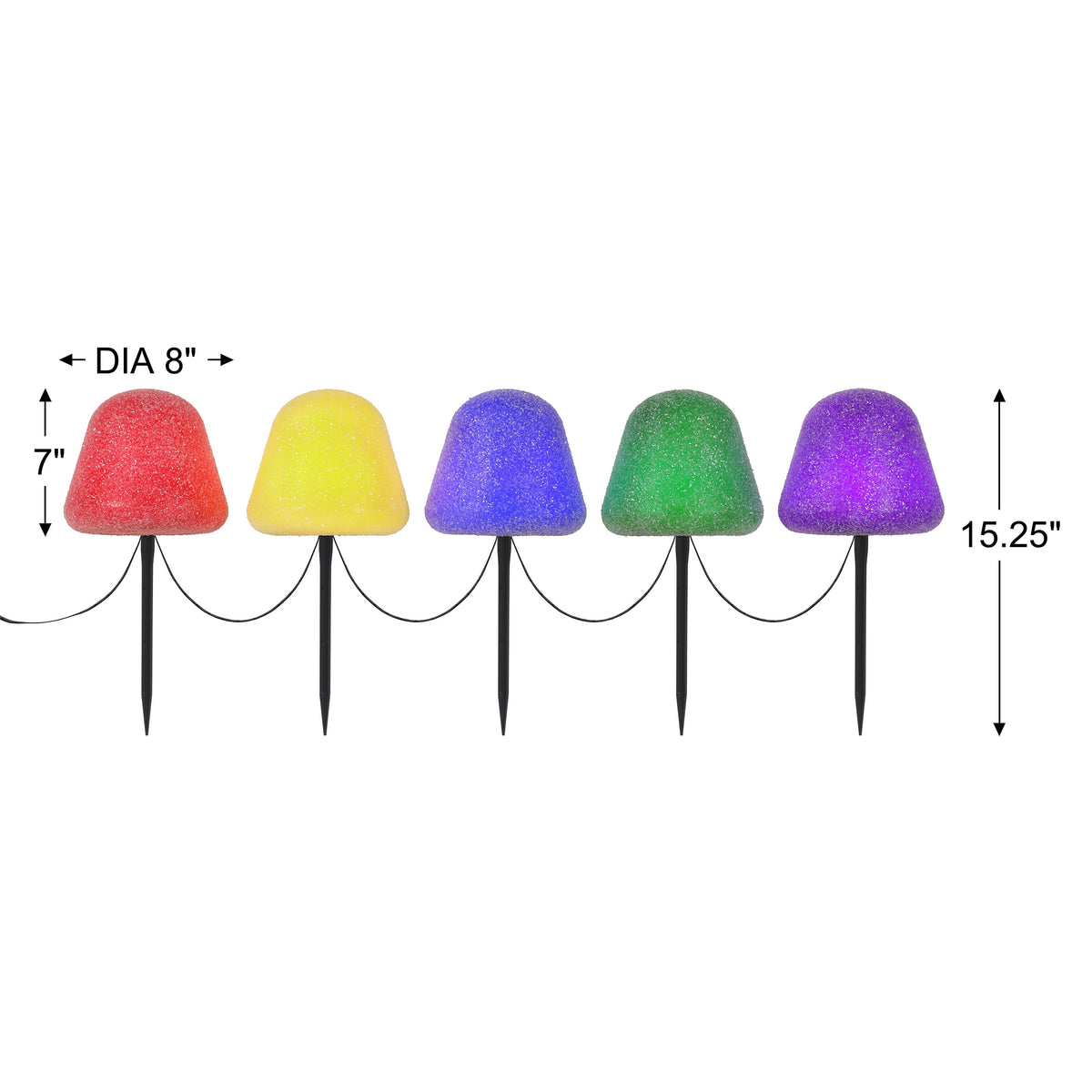 Mr. Christmas, 8 in. Sugared Gumdrop Pathway Lights