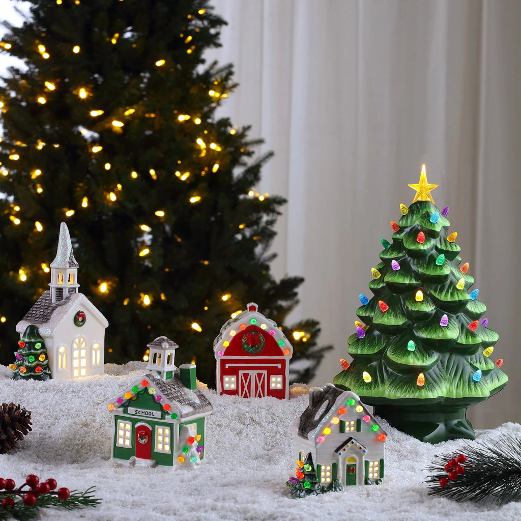 Mr. Christmas 5" Nostalgic Ceramic Village Barn