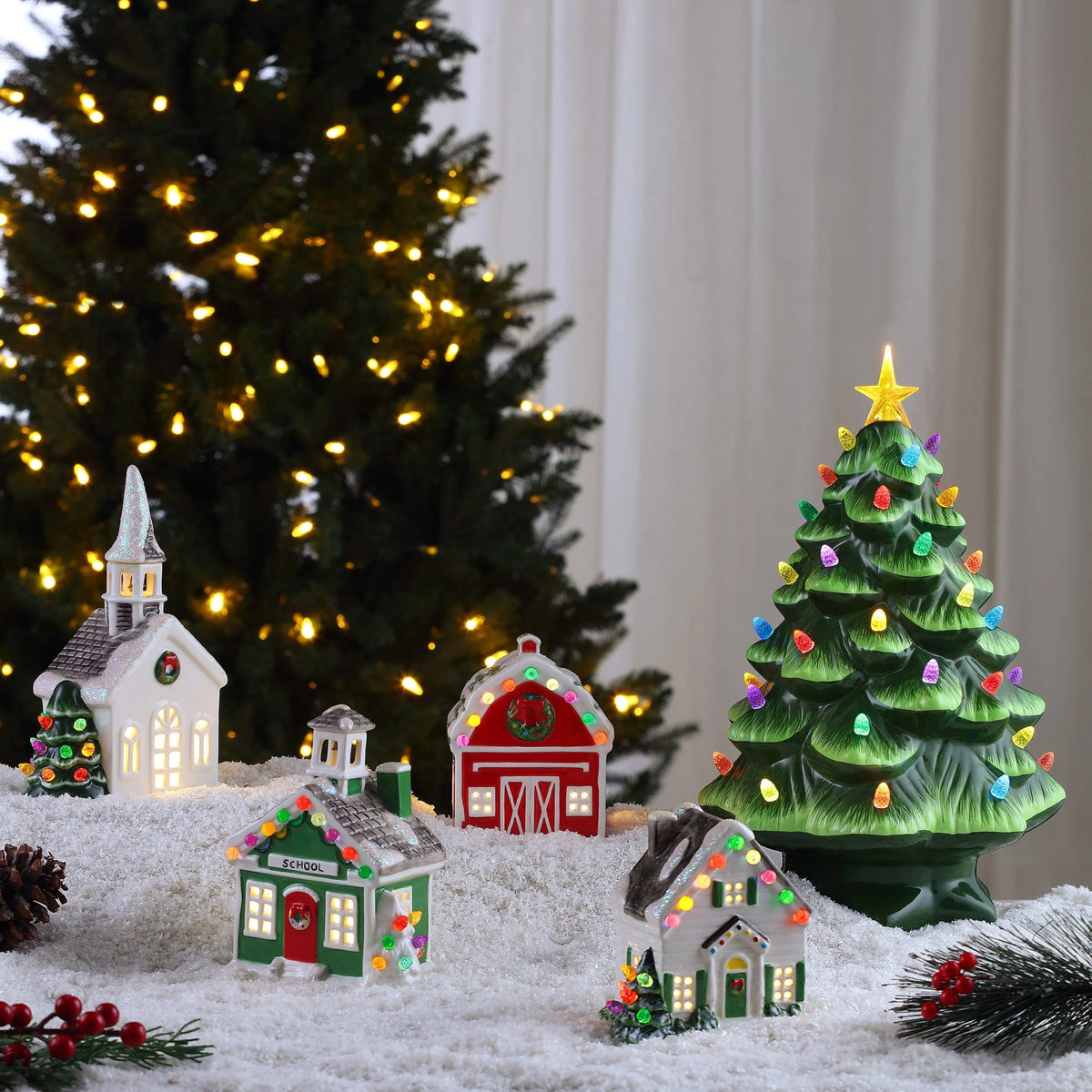 Mr. Christmas 5" Nostalgic Ceramic Village Barn