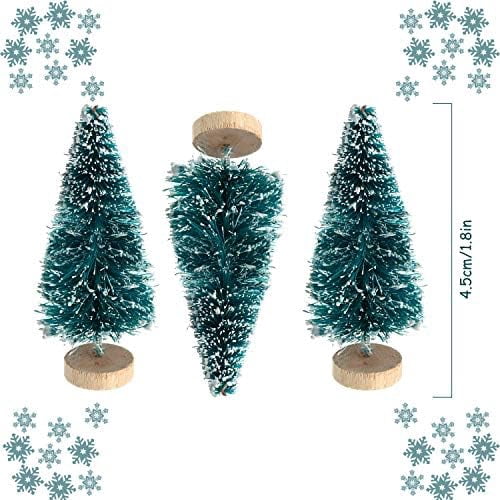 48 Pcs Mini Christmas Trees, Artificial Sisal Mini Pine, Blue Green
