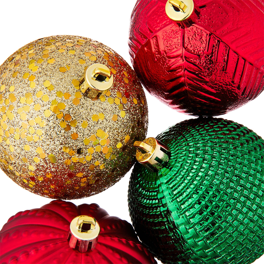 70-Count Red/Green/Gold Shatterproof Christmas Ornaments, by Holiday Time