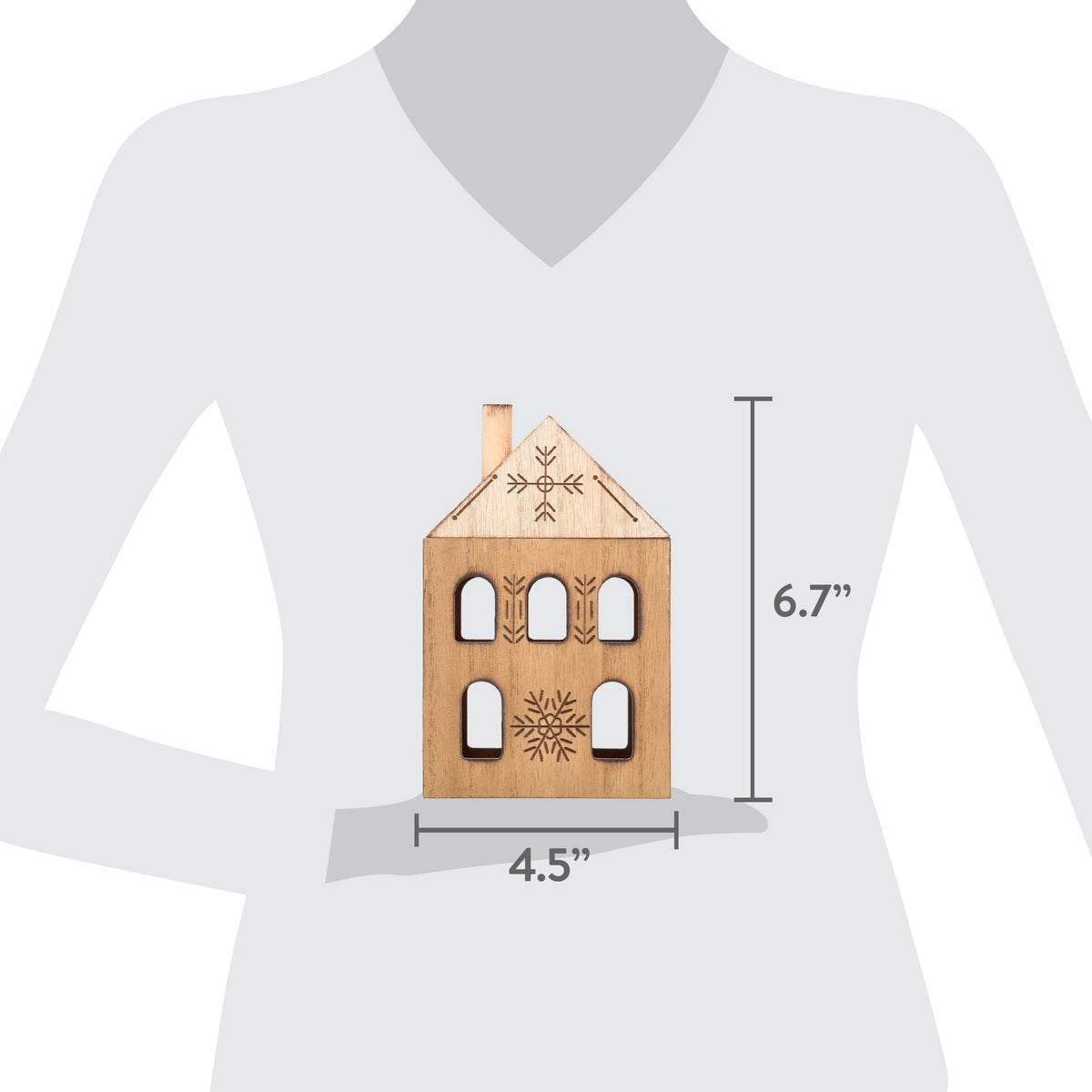 Small Wood House Christmas Decoration, Brown, 6.8", by Holiday Time